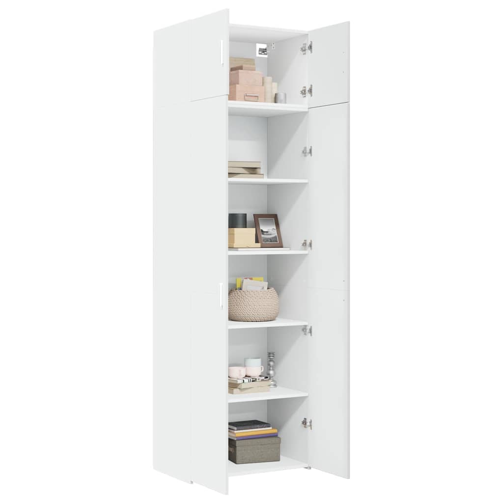 vidaXL Storage Cabinet White 70x42.5x225 cm Engineered Wood 3