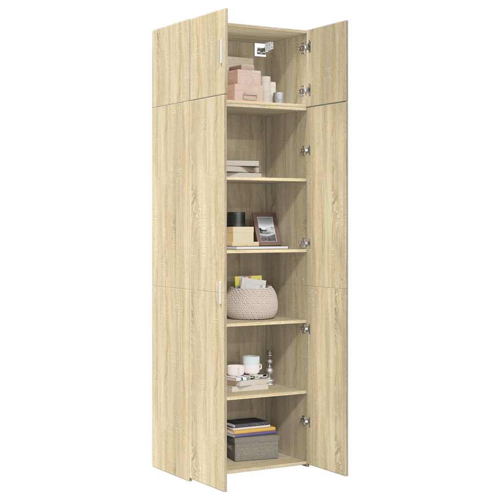 vidaXL Storage Cabinet Sonoma Oak 70x42.5x225 cm Engineered Wood 3