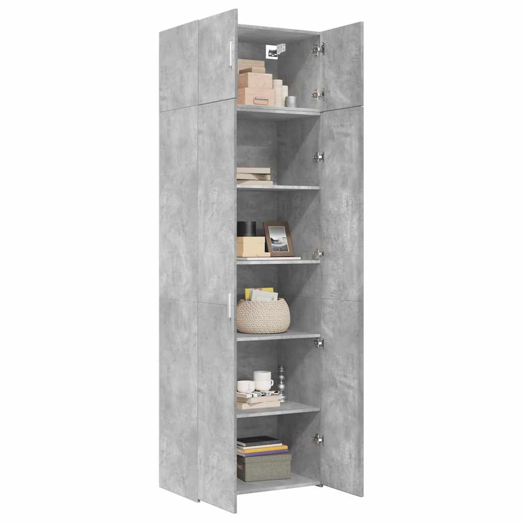 vidaXL Storage Cabinet Concrete Grey 70x42.5x225 cm Engineered Wood 3