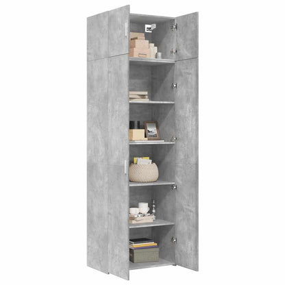 vidaXL Storage Cabinet Concrete Grey 70x42.5x225 cm Engineered Wood 3