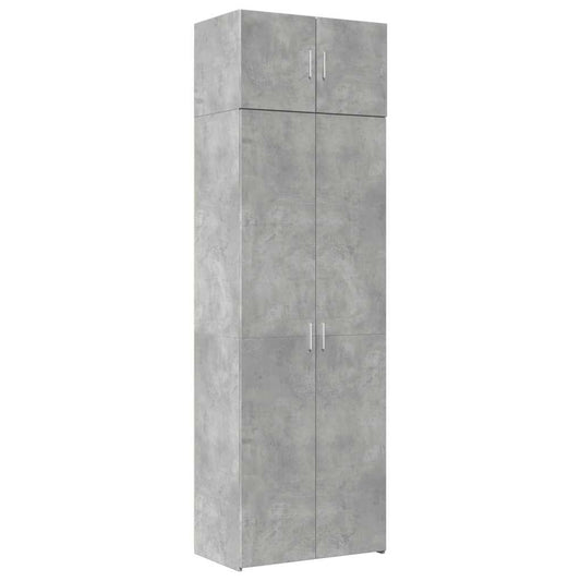 Storage Cabinet 70x42,5x225 cm Engineered Wood Height 225 cm 5 shelves Concrete grey