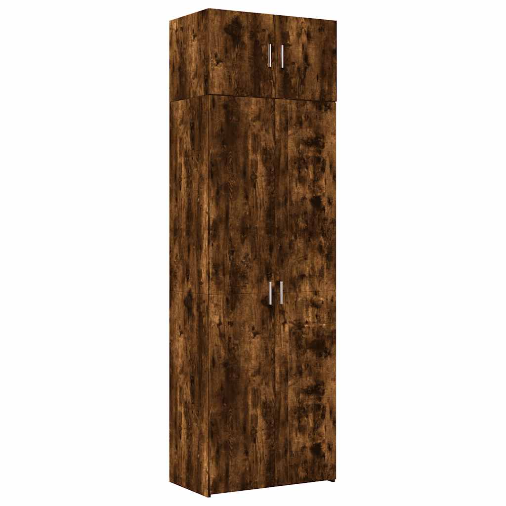 vidaXL Storage Cabinet Smoked Oak 70x42.5x225 cm Engineered Wood 2