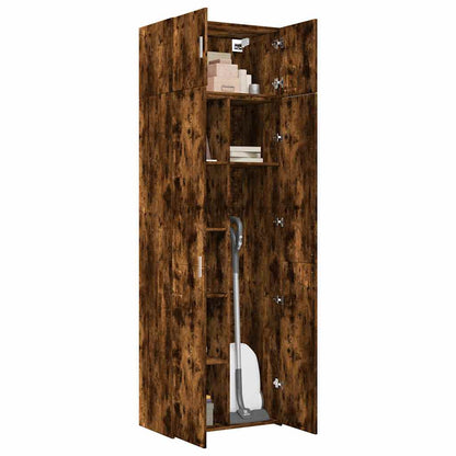 vidaXL Storage Cabinet Smoked Oak 70x42.5x225 cm Engineered Wood 3