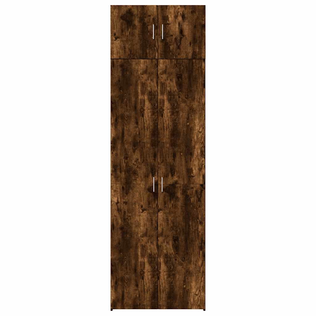 vidaXL Storage Cabinet Smoked Oak 70x42.5x225 cm Engineered Wood 4
