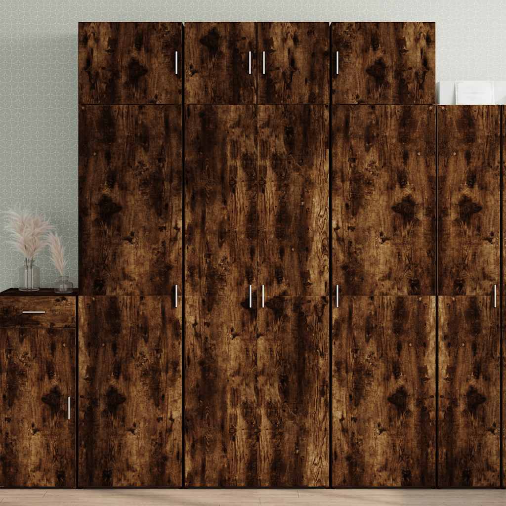 vidaXL Storage Cabinet Smoked Oak 70x42.5x225 cm Engineered Wood 1