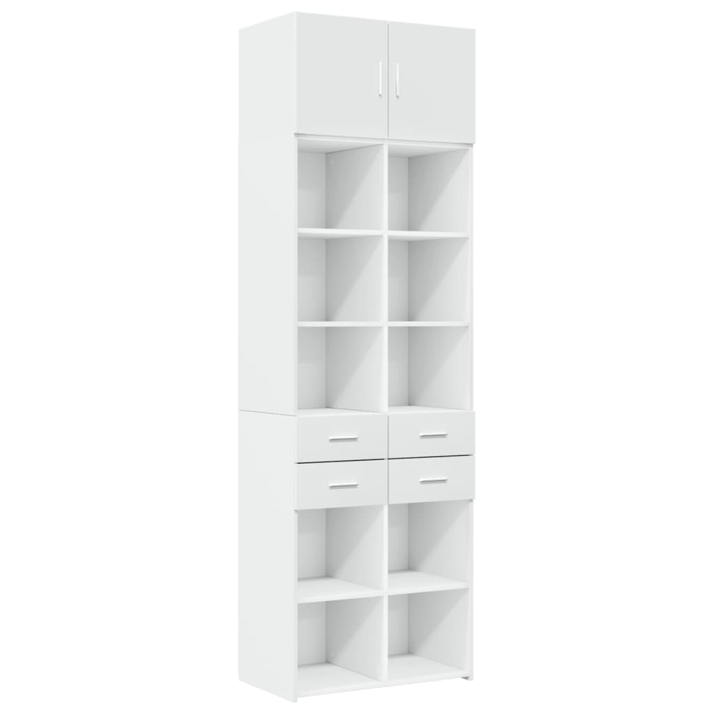 vidaXL Storage Cabinet White 70x42.5x225 cm Engineered Wood 2
