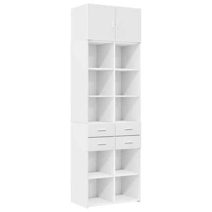 vidaXL Storage Cabinet White 70x42.5x225 cm Engineered Wood 2