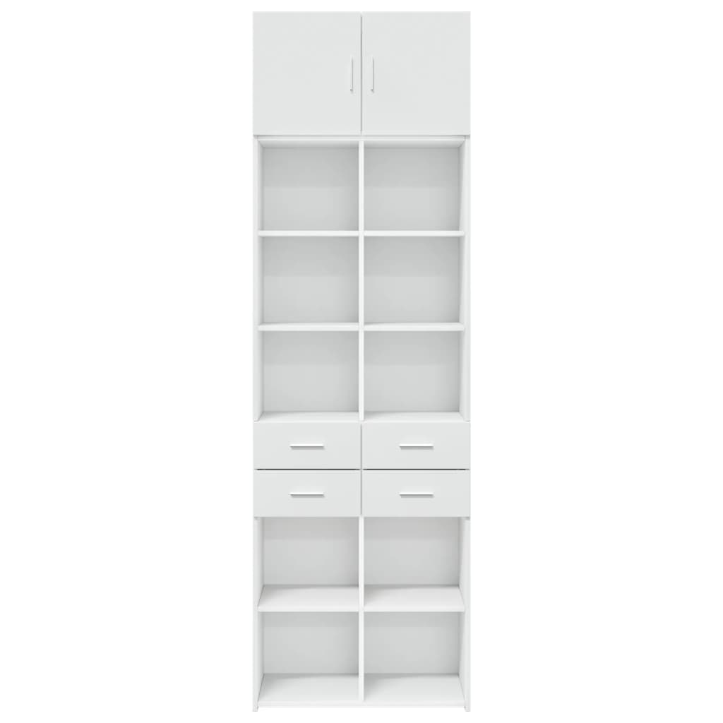 vidaXL Storage Cabinet White 70x42.5x225 cm Engineered Wood 4