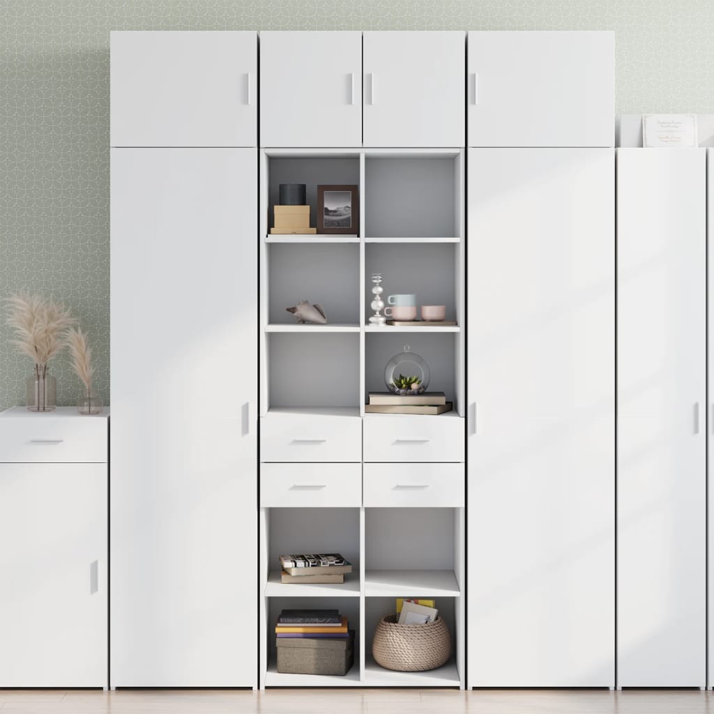 vidaXL Storage Cabinet White 70x42.5x225 cm Engineered Wood 1