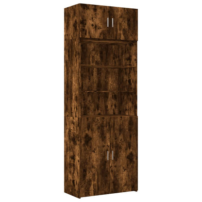 vidaXL Storage Cabinet Smoked Oak 80x42,5x225 cm Engineered Wood 2