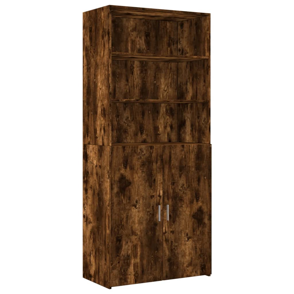 vidaXL Storage Cabinet Smoked Oak 80x42,5x225 cm Engineered Wood 5