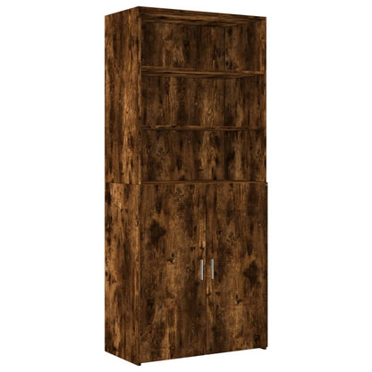 vidaXL Storage Cabinet Smoked Oak 80x42,5x225 cm Engineered Wood 5