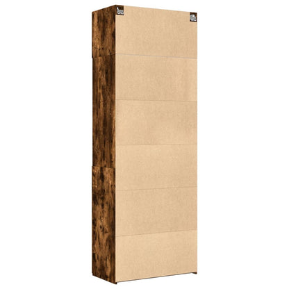 vidaXL Storage Cabinet Smoked Oak 80x42,5x225 cm Engineered Wood 6