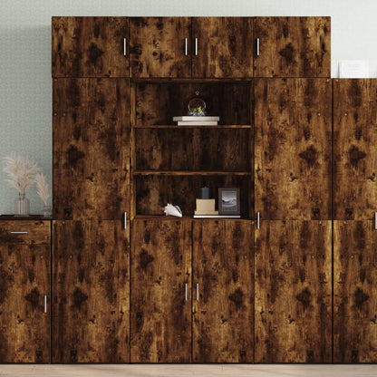 vidaXL Storage Cabinet Smoked Oak 80x42,5x225 cm Engineered Wood 1