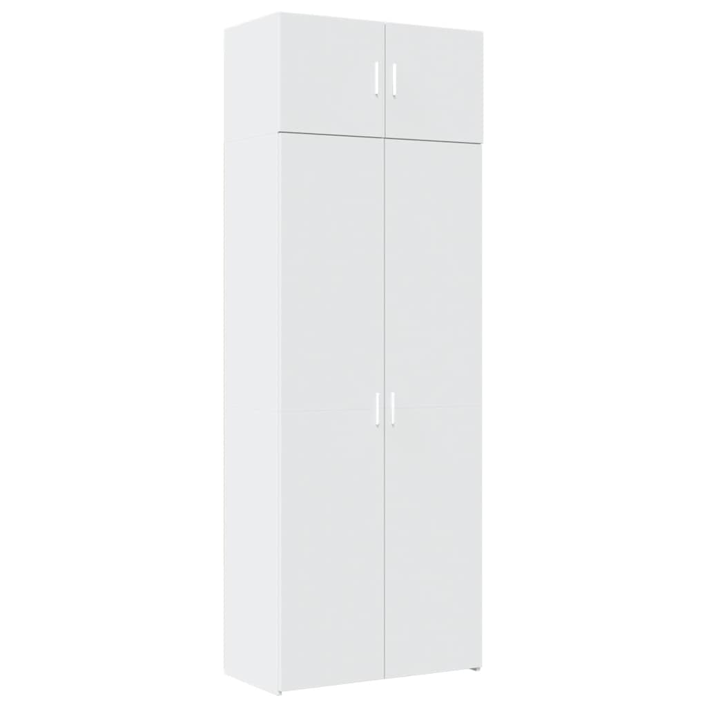vidaXL Storage Cabinet White 80x42,5x225 cm Engineered Wood 2