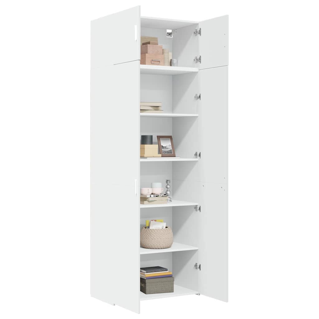vidaXL Storage Cabinet White 80x42,5x225 cm Engineered Wood 3