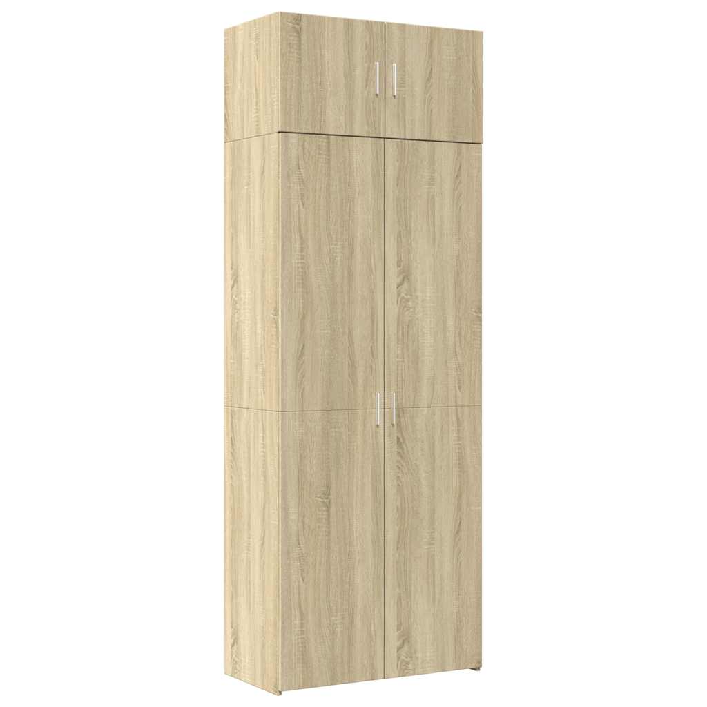 vidaXL Storage Cabinet Sonoma Oak 80x42,5x225 cm Engineered Wood 2