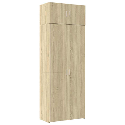 vidaXL Storage Cabinet Sonoma Oak 80x42,5x225 cm Engineered Wood 2