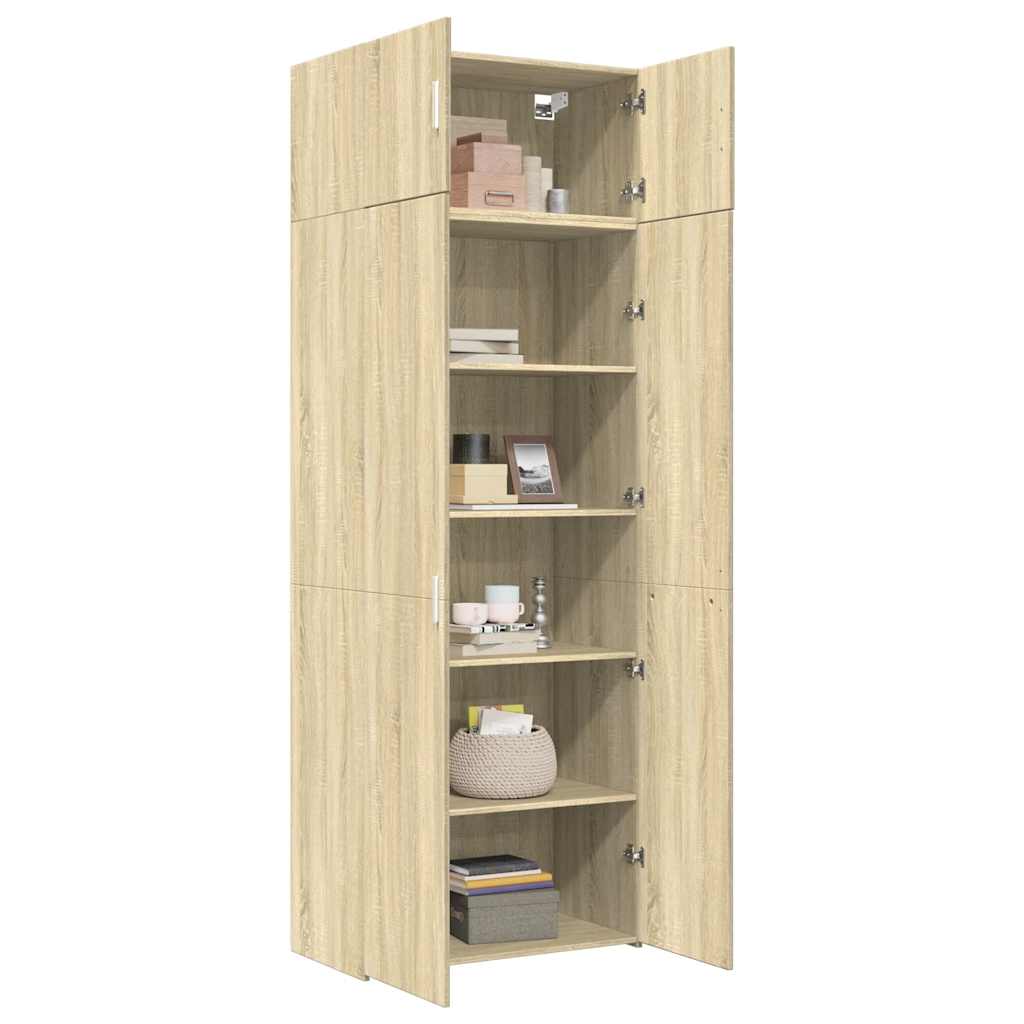 vidaXL Storage Cabinet Sonoma Oak 80x42,5x225 cm Engineered Wood 3