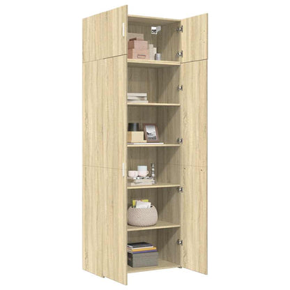vidaXL Storage Cabinet Sonoma Oak 80x42,5x225 cm Engineered Wood 3