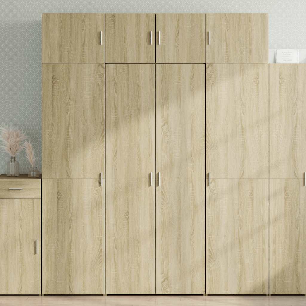 vidaXL Storage Cabinet Sonoma Oak 80x42,5x225 cm Engineered Wood 1