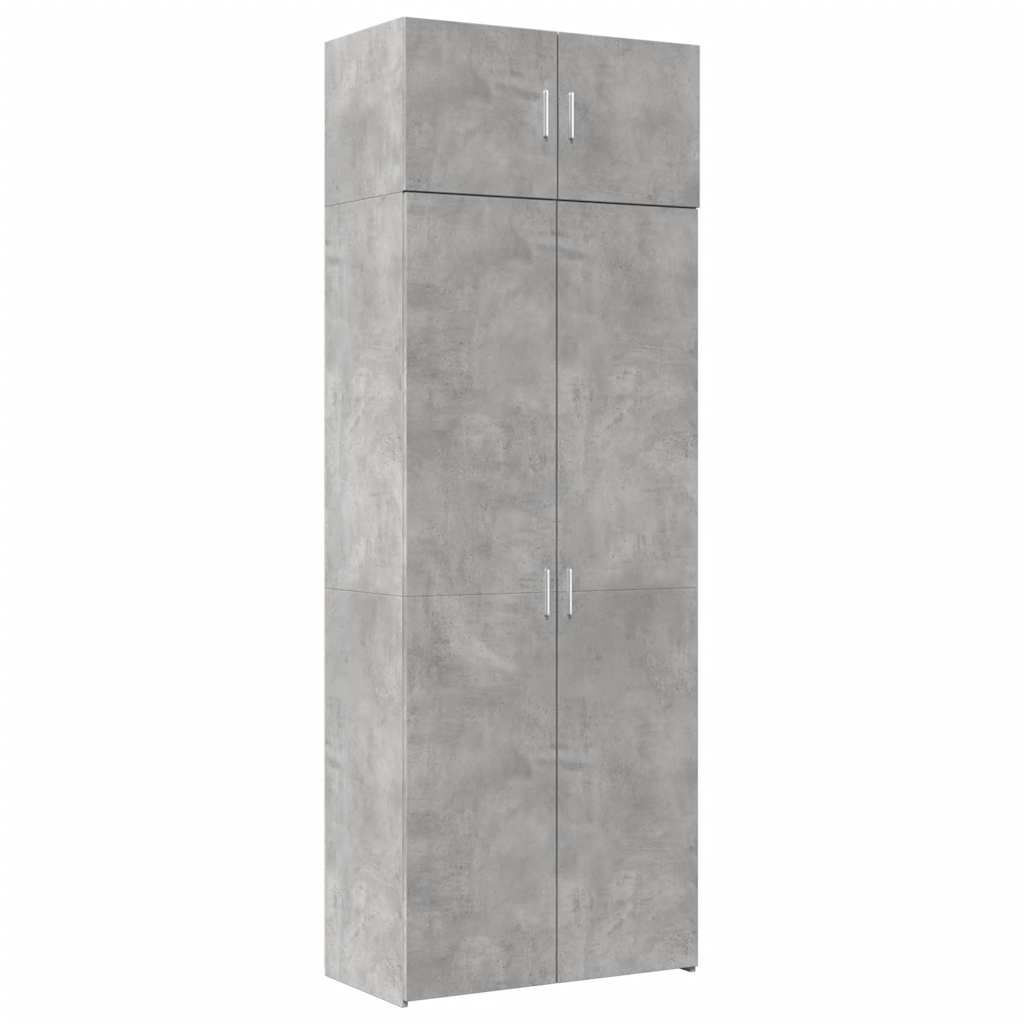 vidaXL Storage Cabinet Concrete Grey 80x42,5x225 cm Engineered Wood 2