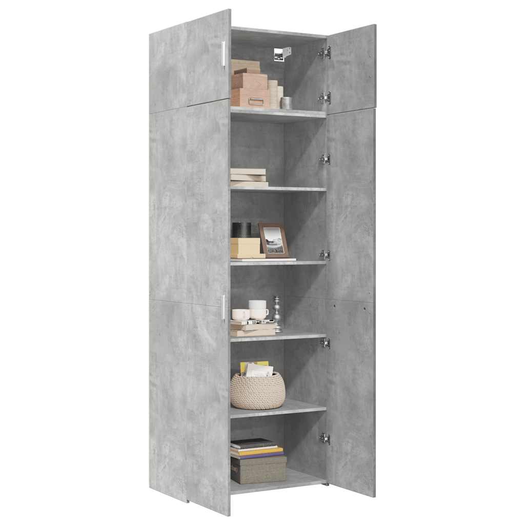 vidaXL Storage Cabinet Concrete Grey 80x42,5x225 cm Engineered Wood 3