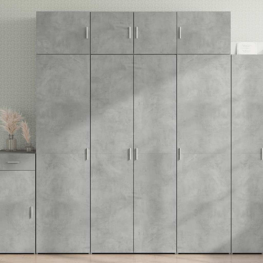 vidaXL Storage Cabinet Concrete Grey 80x42,5x225 cm Engineered Wood 1