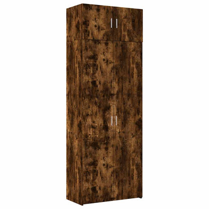 vidaXL Storage Cabinet Smoked Oak 80x42.5x225 cm Engineered Wood 2