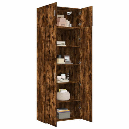vidaXL Storage Cabinet Smoked Oak 80x42.5x225 cm Engineered Wood 3