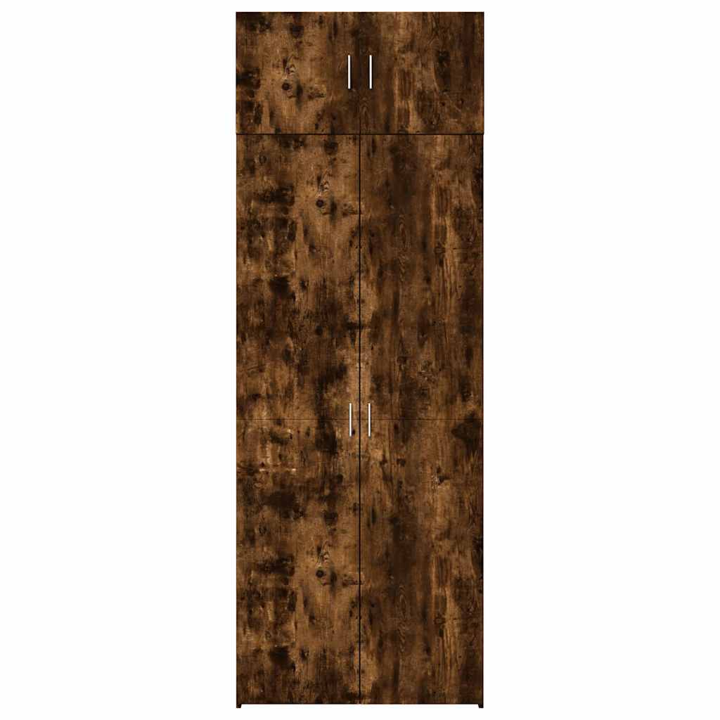 vidaXL Storage Cabinet Smoked Oak 80x42.5x225 cm Engineered Wood 4