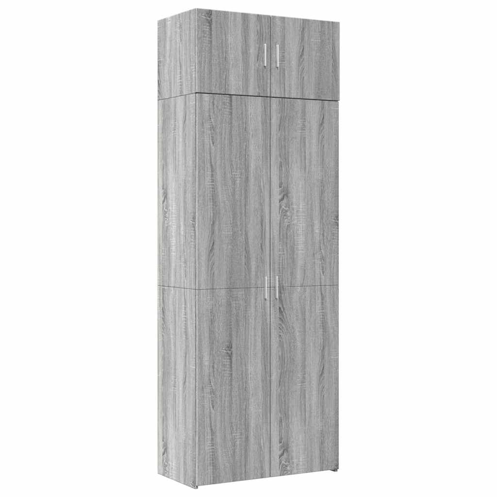 vidaXL Storage Cabinet Grey Sonoma 80x42,5x225 cm Engineered Wood 2