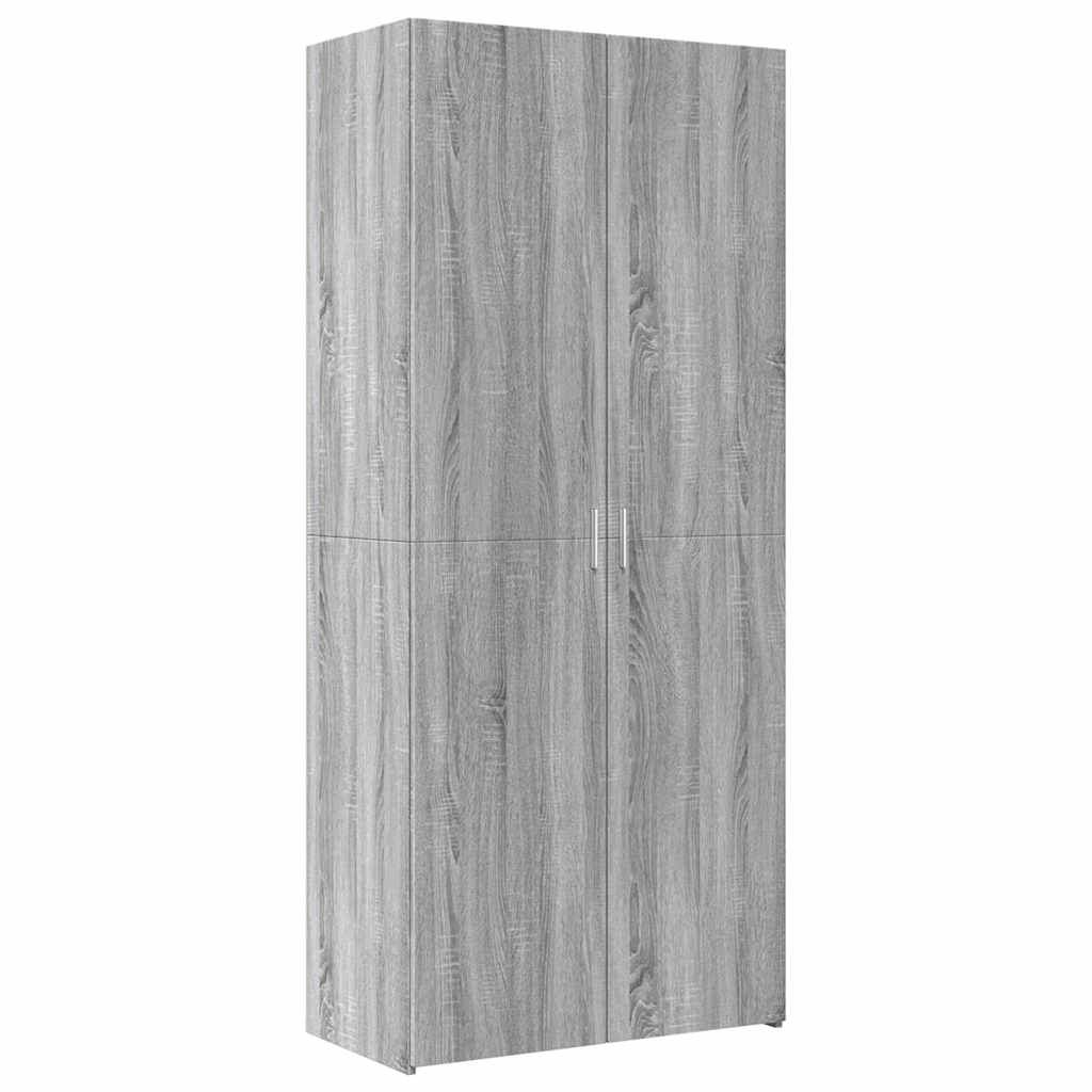 vidaXL Storage Cabinet Grey Sonoma 80x42,5x225 cm Engineered Wood 5