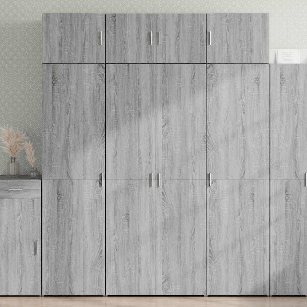 vidaXL Storage Cabinet Grey Sonoma 80x42,5x225 cm Engineered Wood 1