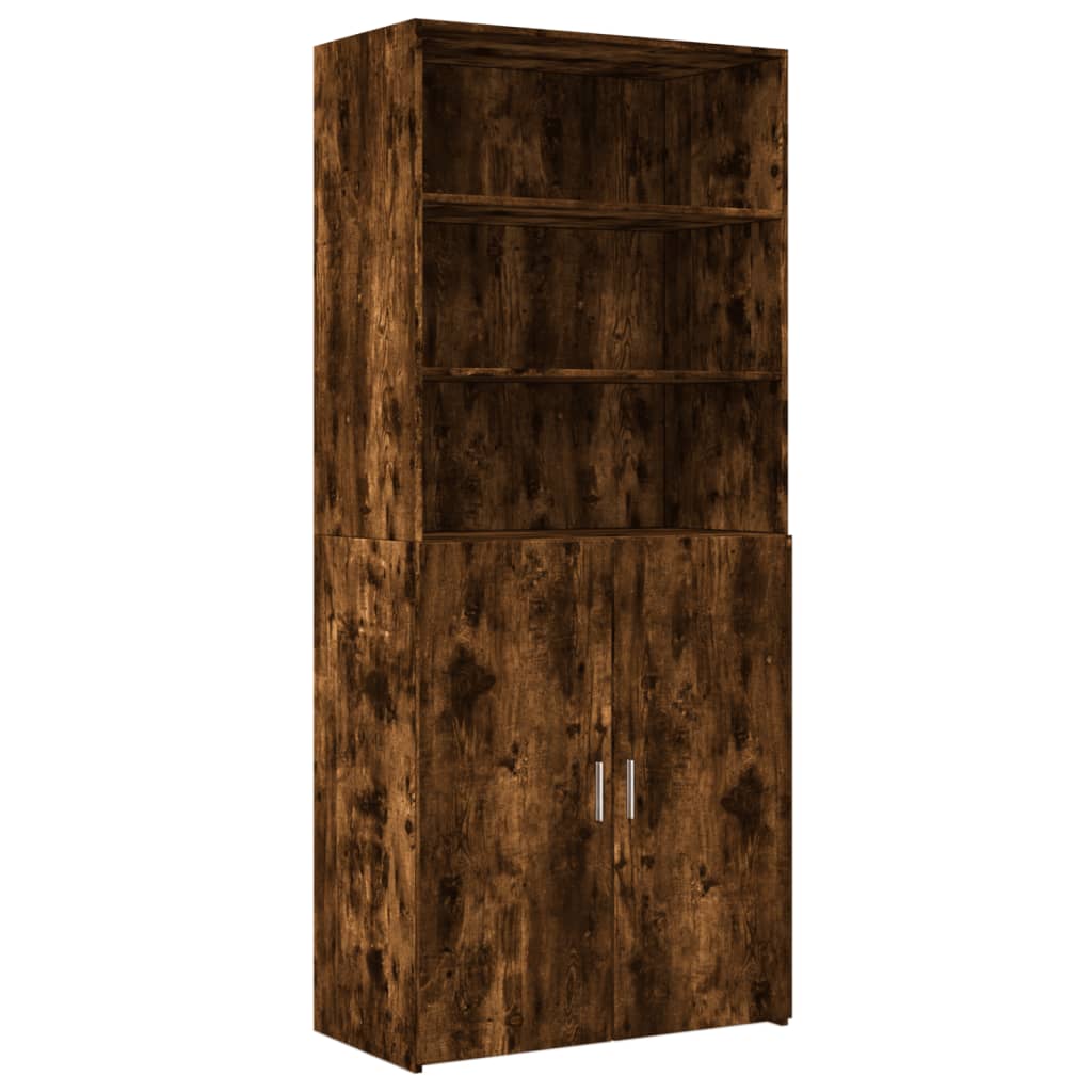 vidaXL Highboard Smoked Oak 80x42,5x185 cm Engineered Wood 2