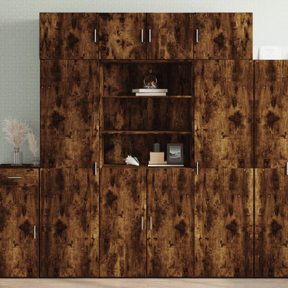 vidaXL Highboard Smoked Oak 80x42,5x185 cm Engineered Wood 1
