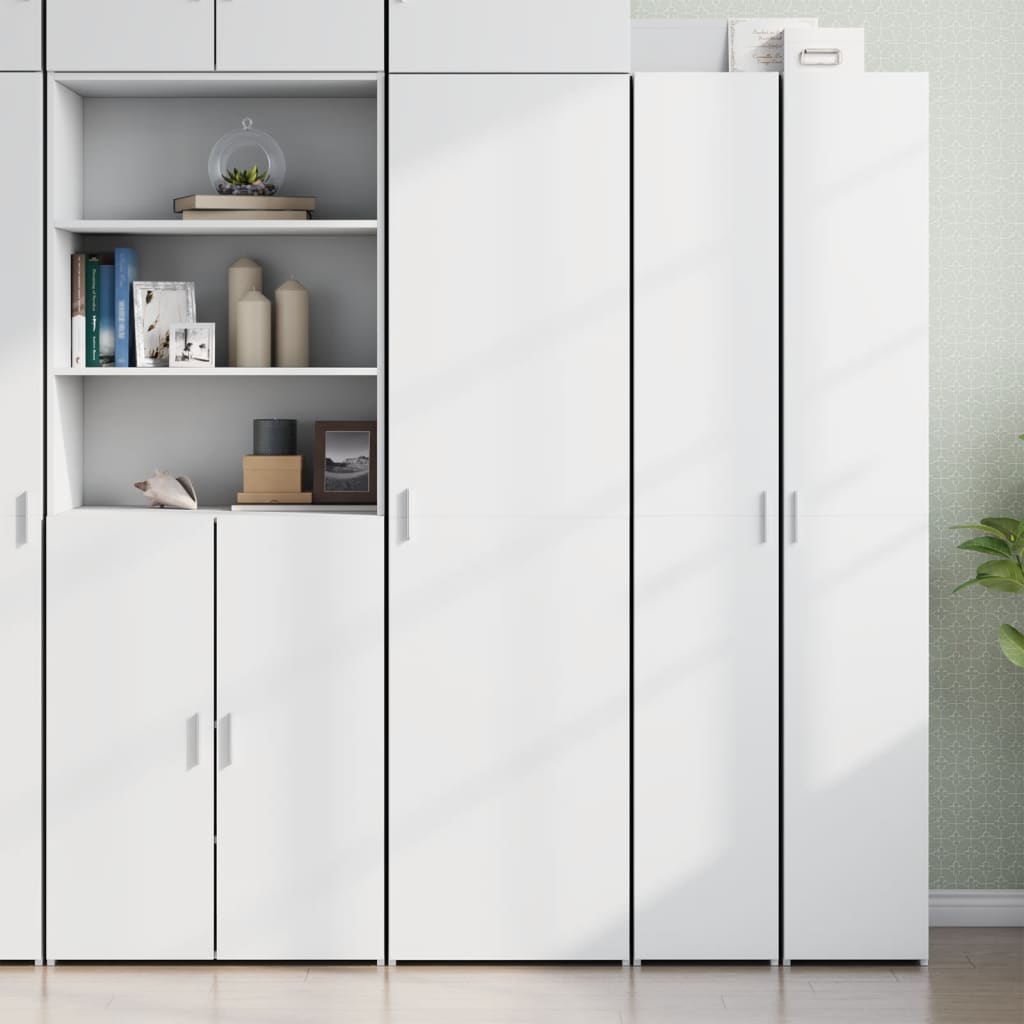 Highboard 50x42.5x185 cm Engineered Wood with 6 Shelves White