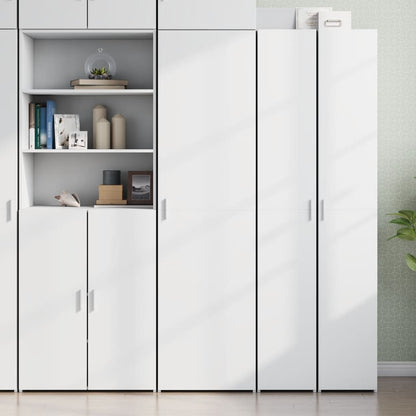 Highboard 50x42.5x185 cm Engineered Wood with 6 Shelves White