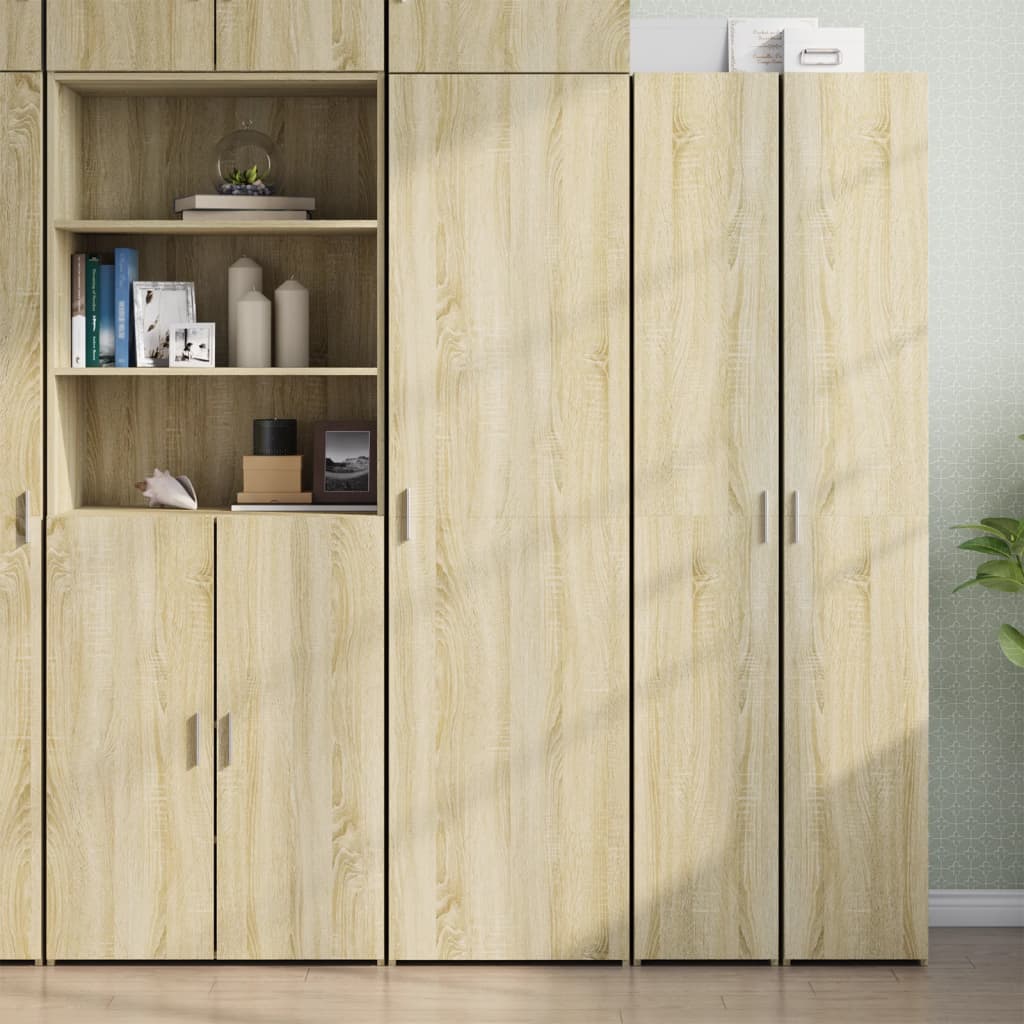 Highboard 50x42.5x185 cm Engineered Wood with 6 Shelves Sonoma oak