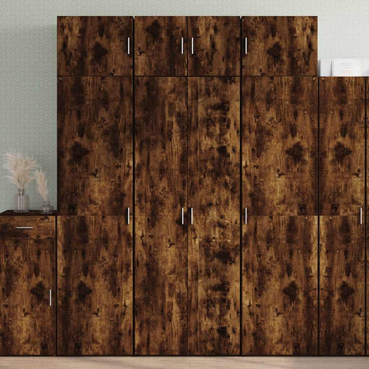 vidaXL Highboard Smoked Oak 70x42,5x185 cm Engineered Wood 1