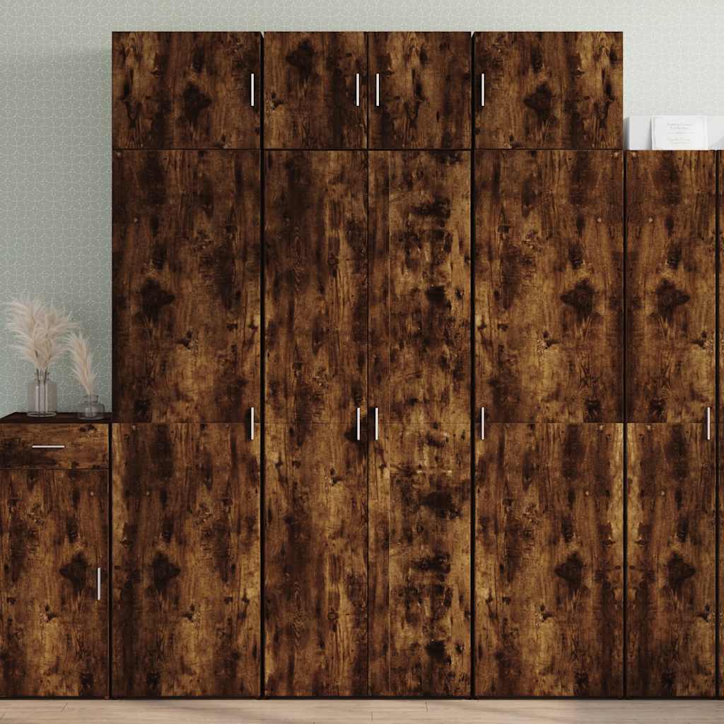 Highboard 70x42.5x185 cm Engineered Wood with 5 Shelves Smoked oak