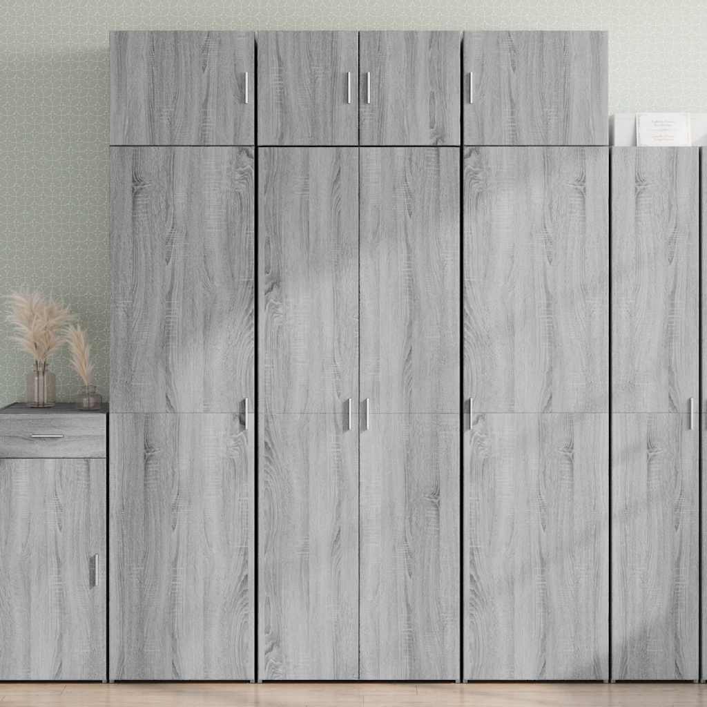 Highboard 70x42.5x185 cm Engineered Wood with 5 Shelves Grey sonoma