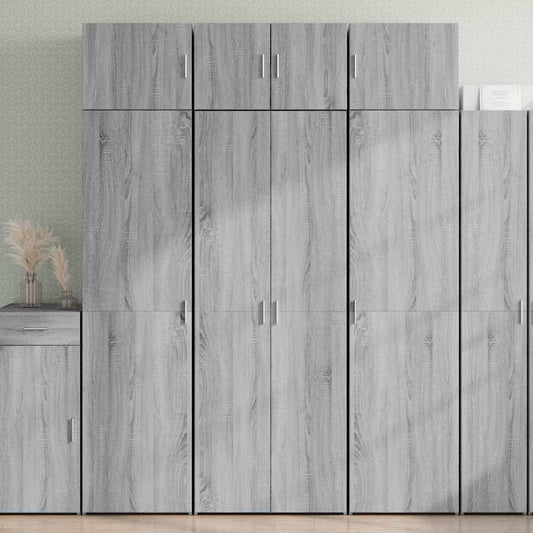 Highboard 70x42.5x185 cm Engineered Wood with 5 Shelves Grey sonoma