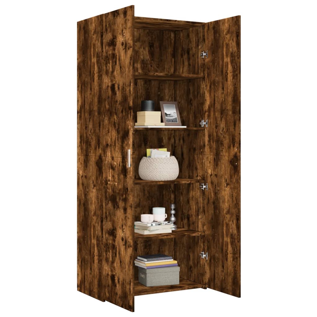 Highboard 70x42,5x185 cm Engineered Wood with 4 shelves Smoked oak 80 x 42.5 x 185 cm