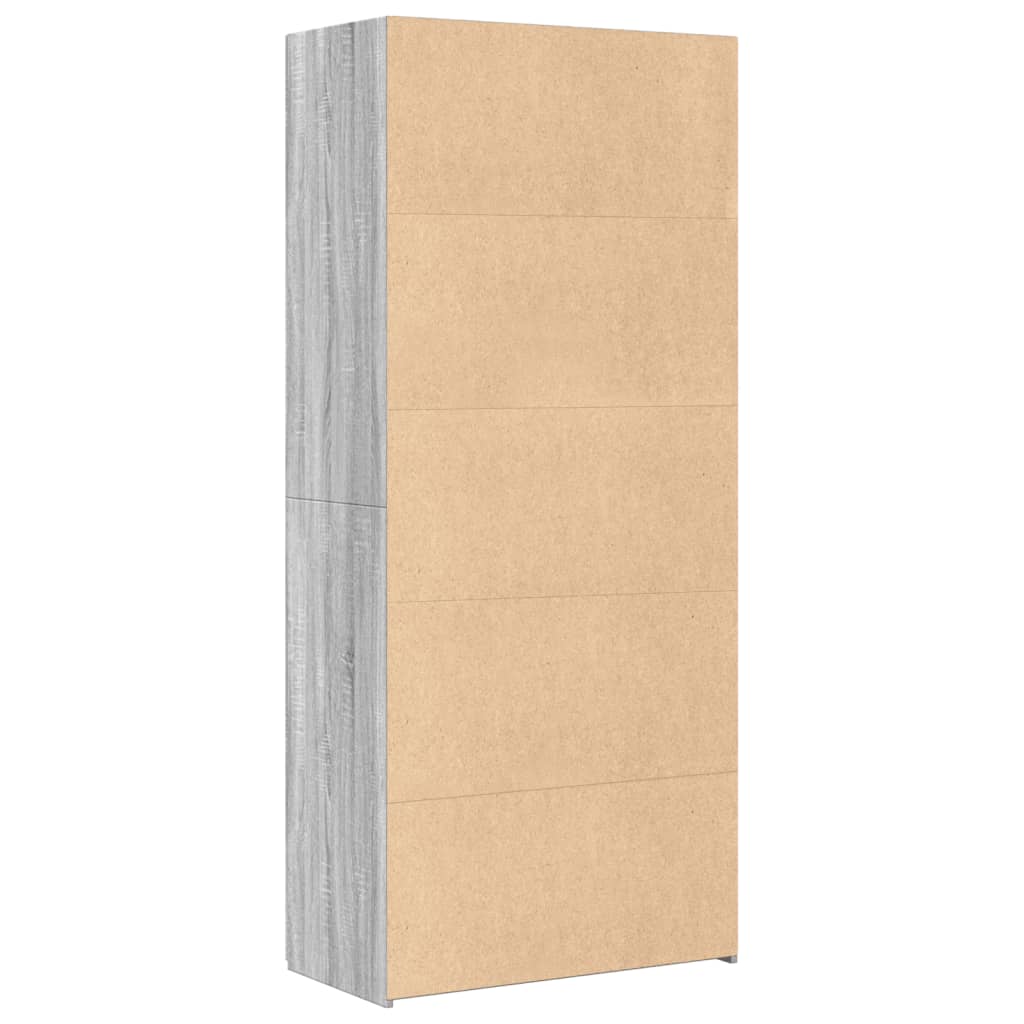 vidaXL Highboard Grey Sonoma 80x42,5x185 cm Engineered Wood 4
