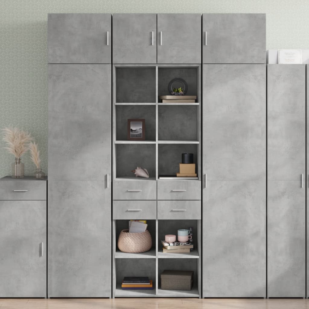 Highboard 70x42.5x185 cm Engineered Wood Concrete grey