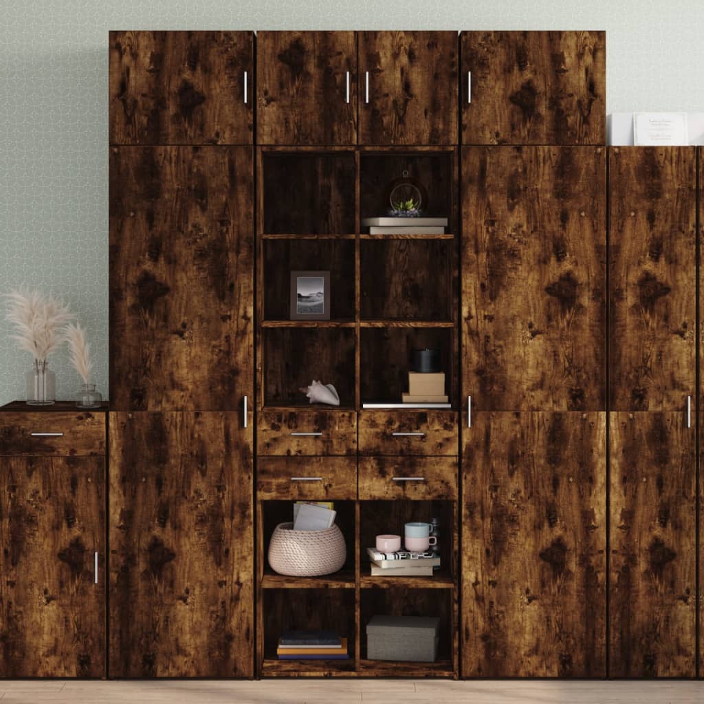 Highboard 70x42.5x185 cm Engineered Wood Smoked oak