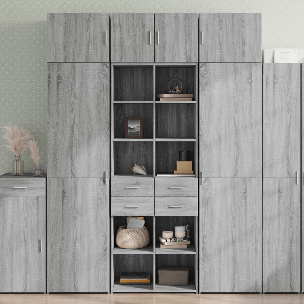 Highboard 70x42.5x185 cm Engineered Wood Grey sonoma