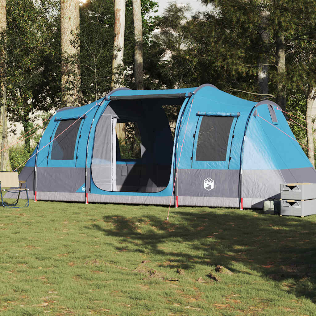 vidaXL Camping Tent Tunnel 4-Person Blue Waterproof 1
