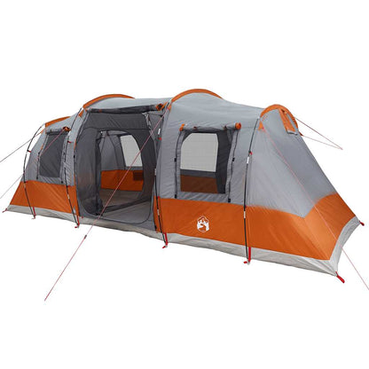 vidaXL Camping Tent Tunnel 4-Person Grey and Orange Waterproof 3